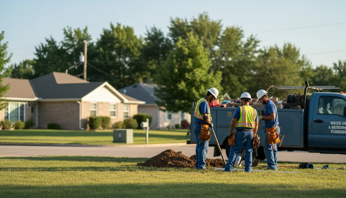 Residential water line and bathroom plumbing service in Cleghorn, IA